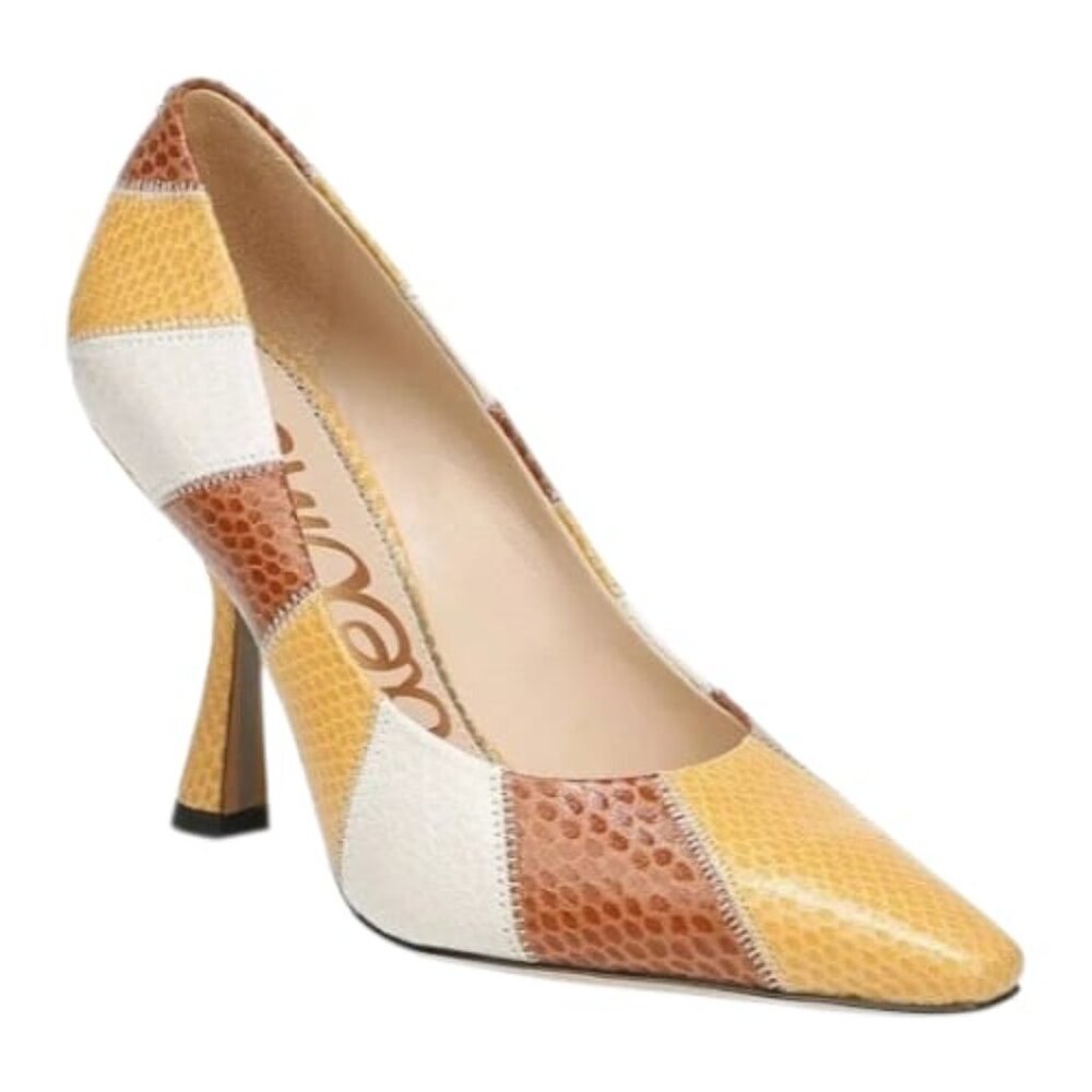 Sam Edelman Toni Patchwork Snakeskin Faux Leather Pumps, Size 6.5 M - Picture 2 of 5